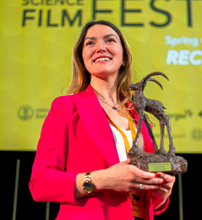 Tatiana Keller anlässlich der Preisverleihung am diesjährigen Global Science Film Festival © zvg Global Science Film Festival