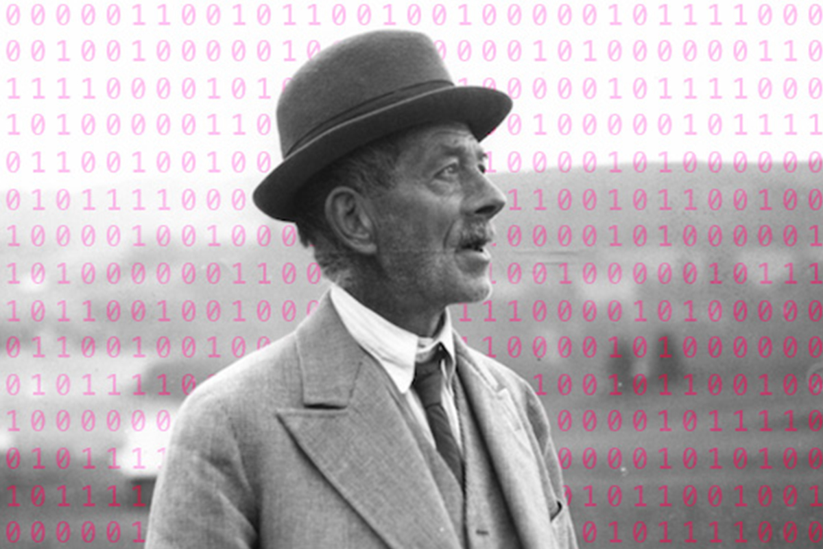 Robert Walser (1878–1956) wird von einer Künstlichen Intelligenz imitiert, die von den Digital Humanities an der Universität Bern erzeugt wurde.  © Keystone SDA / Robert Walser-Stiftung Bern. Bild: Carl Seelig; Montage: Melanie Brandel