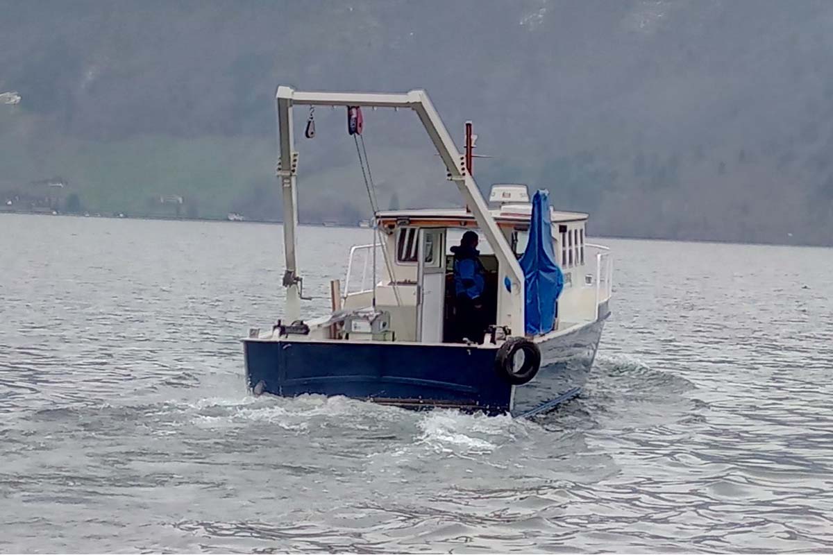 Ein Forschungsboot der EAWAG © Agostiny Lontsi