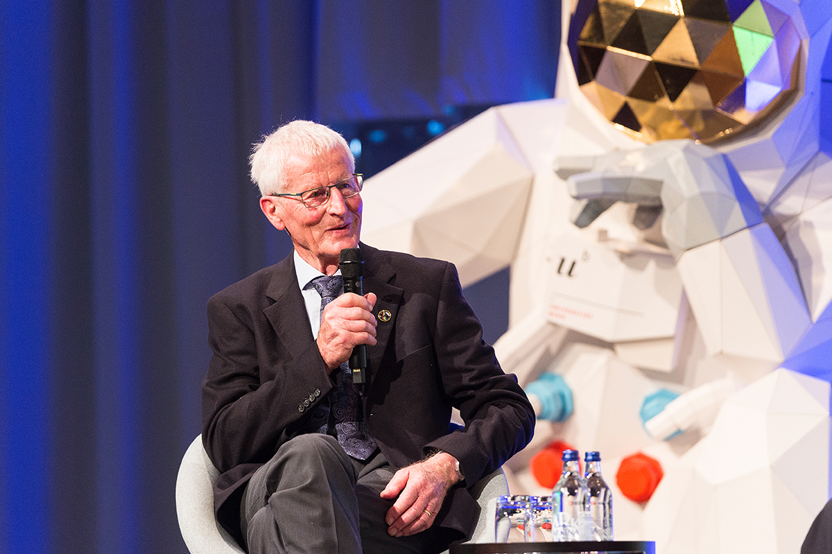 Jürg Meister bei Feierlichkeiten im Berner Kursaal im Juni 2019 anlässlich des 50-Jahr-Jubiläums der Mondlandung. Foto: Ramon Lehmann