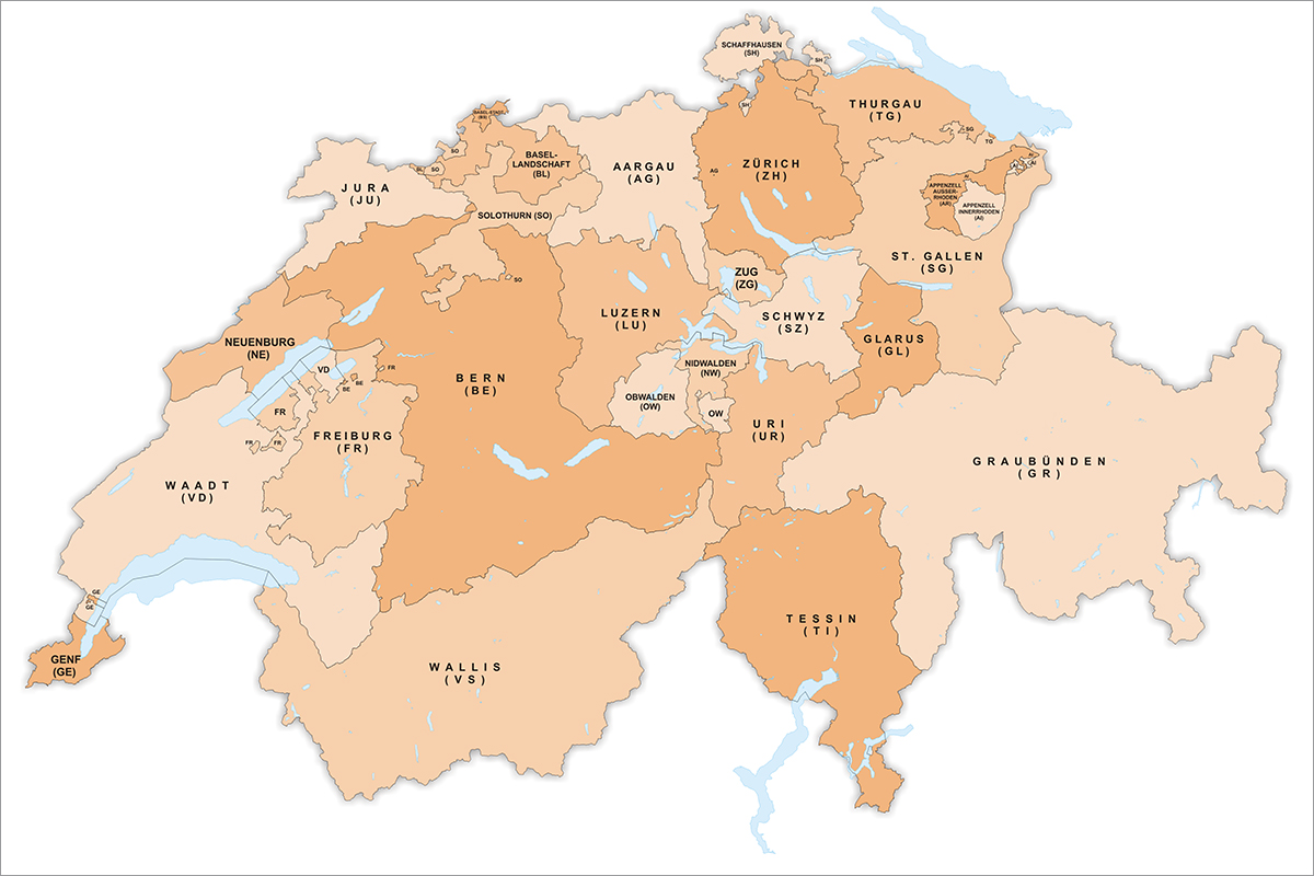 Die starke Machtteilung findet in der Schweiz nicht nur auf nationaler, sondern auch auf Kantonsebene statt.
