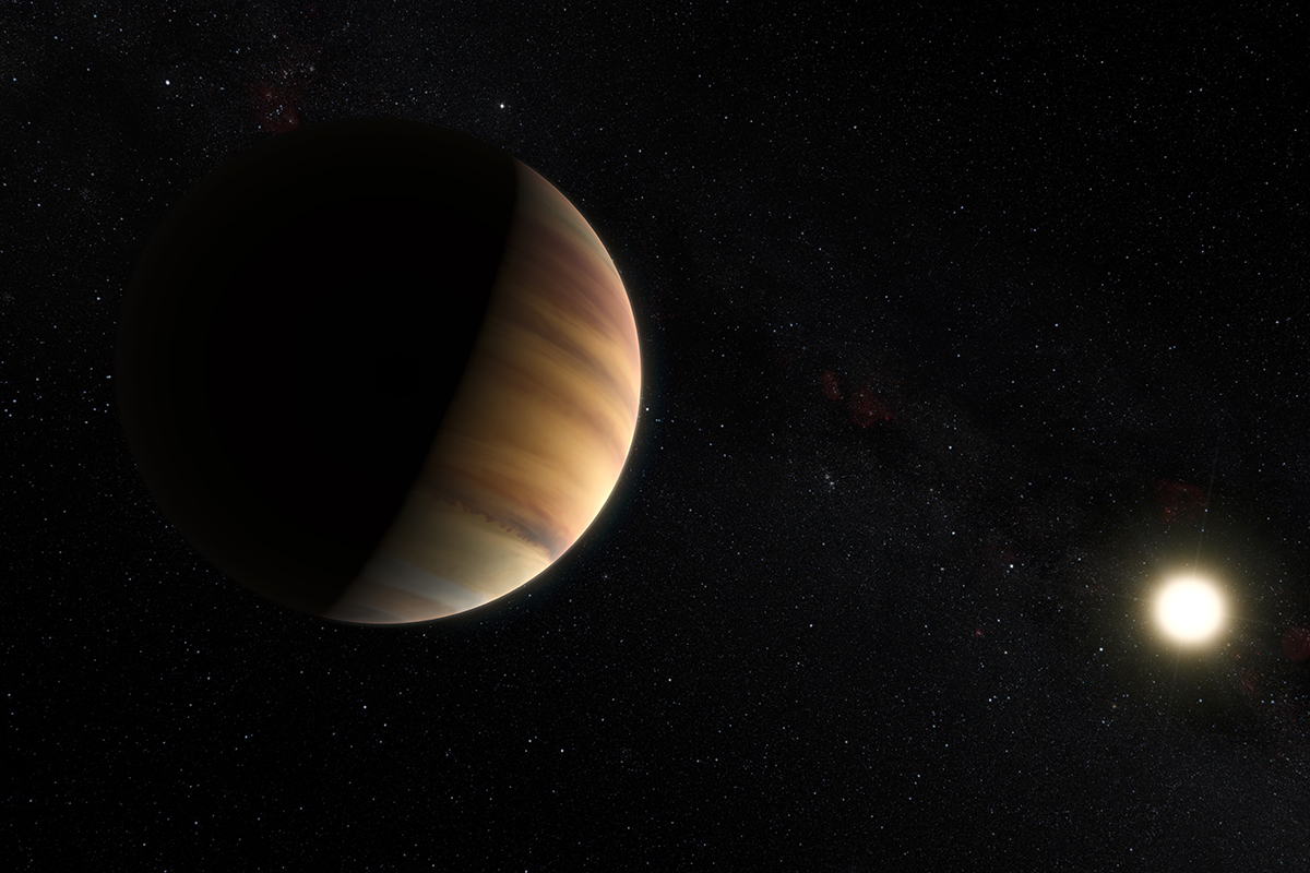 Künstlerische Darstellung des Exoplaneten 51 Peg b. Bild: ESO/M. Kornmesser/Nick Risinger (skysurvey.org)