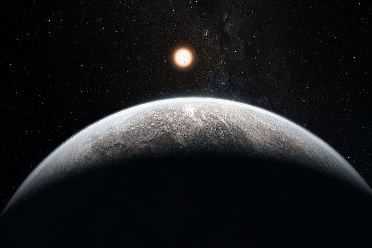 Mithilfe von HARPS entdeckt: der Exoplanet HD 85512, auf welchem Wasser in flüssiger Form vorhanden sein dürfte.