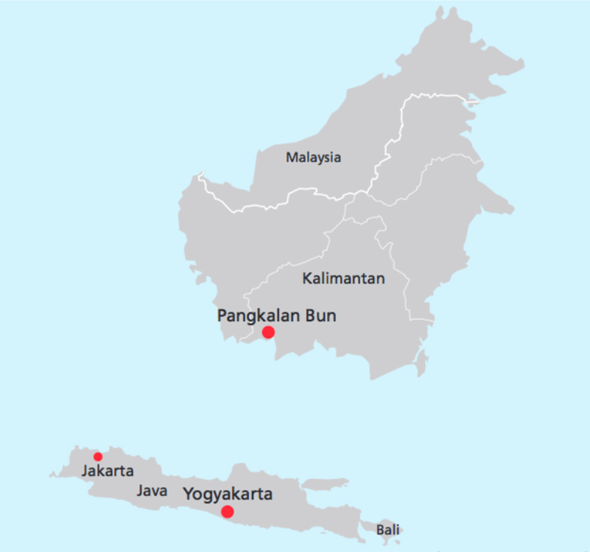 Karte von Indonesien.