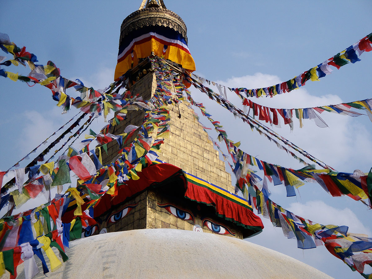 Detail des Stupa von Bodnath