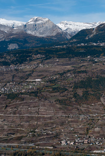 Region Crans-Montana aus der Vogelperspektive
