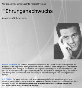 Stelleninserat mit Portrait eines Mannes