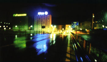 Beleuchtete Strasse in Chiasso