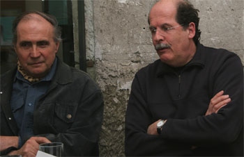 Rudolf Groner und Werner Jeker an der Diskussionsrunde