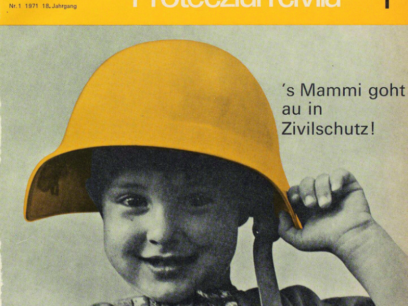 Heile Welt, gut beschützt: Coverbild der Zeitschrift «Zivilschutz», 1971.